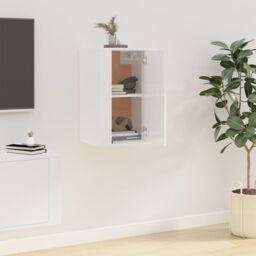 Berkfield Home Wall Mounted TV Cabinet High Gloss White 40x34.5x60 cm - thumbnail 4