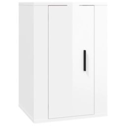 Berkfield Home Wall Mounted TV Cabinet High Gloss White 40x34.5x60 cm - thumbnail 2
