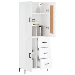 Berkfield Home Highboard White 69.5x34x180 cm Engineered Wood - thumbnail 3