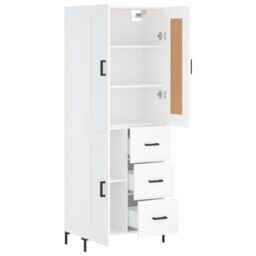 Berkfield Home Highboard White 69.5x34x180 cm Engineered Wood - thumbnail 4