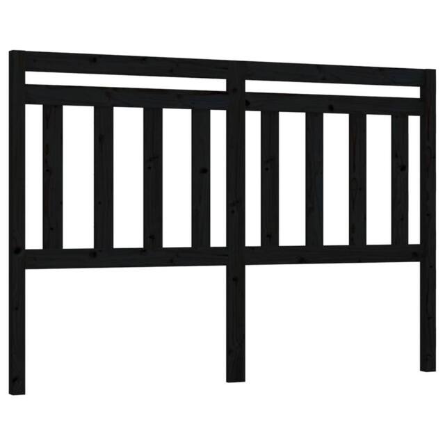 Berkfield Home Bed Headboard Black 126x4x100 cm Solid Wood Pine - Size: 126 x 4 x 100 cm - image 1