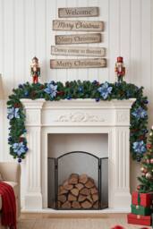 Garden Sanctuary 2.7m Artificial Christmas Garland Decorations with LED Lights - thumbnail 2