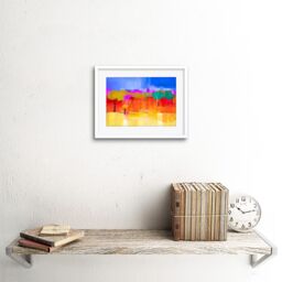 "Artery8 Wall Art Print Abstract Landscape with Trees Art Framed 9x7 inch in White - Size: W7"" x H9""" - thumbnail 2