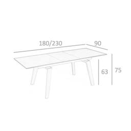 Angel Cerda Rectangular Extendable Dining Table Porcelain Marble in Brown - thumbnail 8