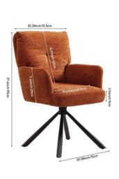 H&O Direct Orange Chic Office Chair Accent Chair - thumbnail 6