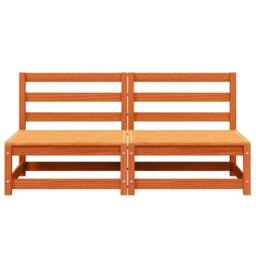 Berkfield Home Garden Sofas Armless 2 pcs Wax Brown 70x70x67 cm Solid Wood Pine - Size: 70 x 70 x 67 cm - thumbnail 5