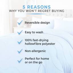 Casa Bonita Duvet with Integrated Soft Cover, Machine Washable, Non-Allergenic in Blue - Size: Double - thumbnail 4