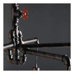 Netlighting AMARCORD Industrial 6 Light Pendant Ceiling Light Rust 71x58cm in Brown - Size: 71x58 cm - thumbnail 2