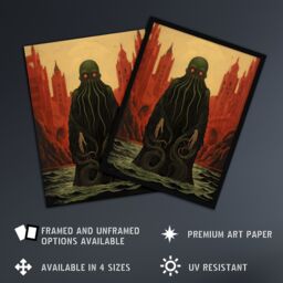 "Artery8 Wall Art Print Cthulhu Awakens H.P. Lovecraft Mythos Arkham Horror Yog-Sothoth Artwork Painting Poster - Size: W12"" x H16""" - thumbnail 2