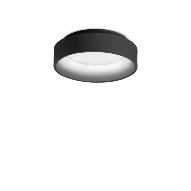 Netlighting ZIGGY Round 30cm Integrated LED Semi Flush Light Black 3000K NonDim - image 1