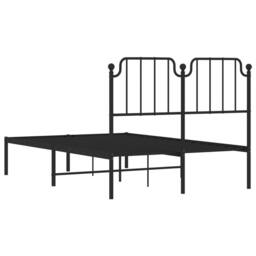 Berkfield Home Metal Bed Frame with Headboard Black 120x190 cm Small Double - thumbnail 7