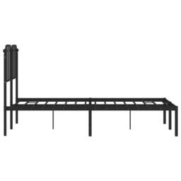 Berkfield Home Metal Bed Frame with Headboard Black 120x190 cm Small Double - thumbnail 6