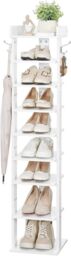 Rafaelo Mobilia 9 Tier Shoe Rack Narrow White - thumbnail 1