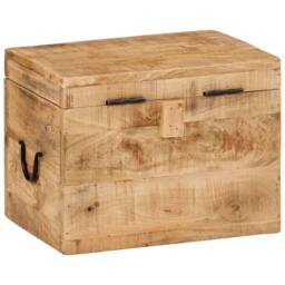 Berkfield Home Storage Box 39x28x31 cm Solid Wood Mango in Brown - Size: 39 x 28 x 31 cm - thumbnail 4