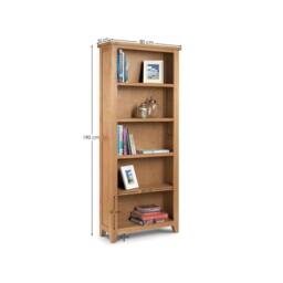 Cheshire Premium Balmoral Tall Bookcase in Oak in Light Oak - thumbnail 3