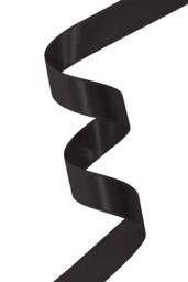 Neel Blue Double Sided Satin Polyester Ribbon Roll, 6mm x 25 Metres in Black - thumbnail 3
