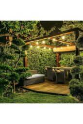 CGC Lighting 'Joy' Vintage Style Festoon Outdoor/Indoor String Lights in Black - thumbnail 2