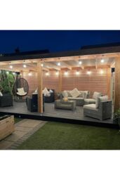CGC Lighting 'Joy' Vintage Style Festoon Outdoor/Indoor String Lights in Black - thumbnail 4