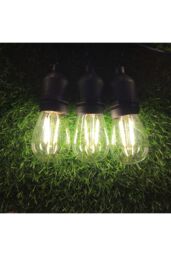 CGC Lighting 'Joy' Vintage Style Festoon Outdoor/Indoor String Lights in Black - thumbnail 6
