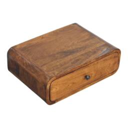 Wyld Haus Udine Wall Mounted Mango Wood Bedside Table with Drawer in Brown - thumbnail 6