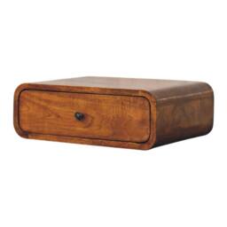 Wyld Haus Udine Wall Mounted Mango Wood Bedside Table with Drawer in Brown - thumbnail 4