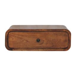 Wyld Haus Udine Wall Mounted Mango Wood Bedside Table with Drawer in Brown - thumbnail 2