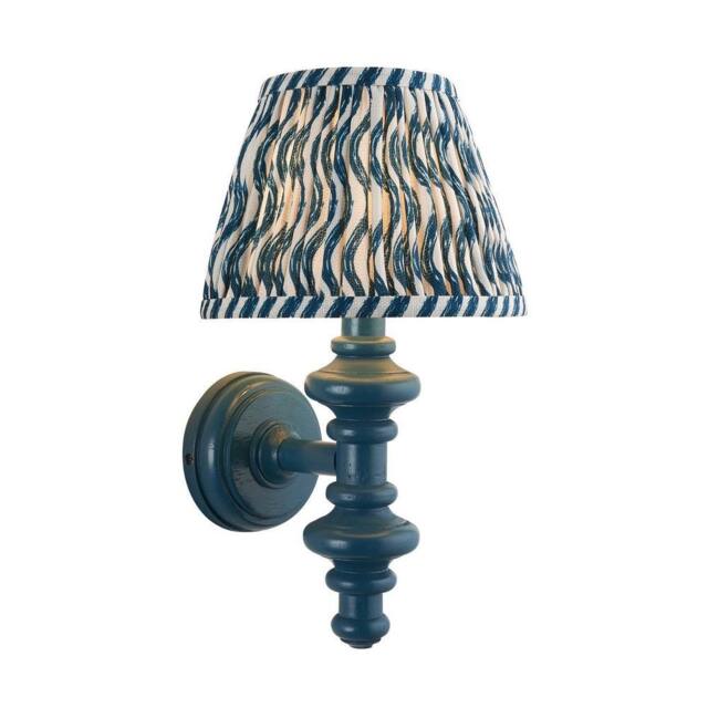 Netlighting Carnaby Blue Wall Light Blue Fabric Ripple Shade 20cm B22 - image 1
