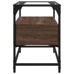 Berkfield Home TV Cabinet with Glass Top Brown Oak 60x35x51 cm Engineered Wood - Size: 60 x 35 x 51 cm - thumbnail 5