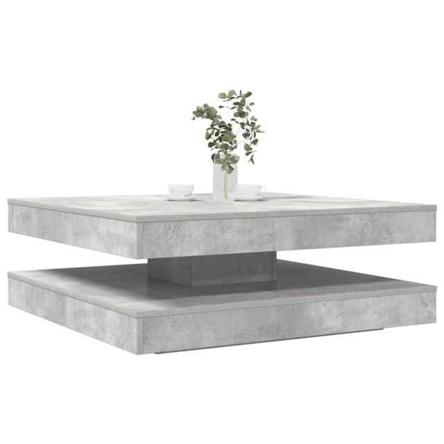 Berkfield Home Coffee Table 360-Degree Rotatable Concrete Grey 90x90x34.5 cm - image 1