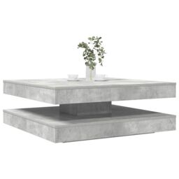 Berkfield Home Coffee Table 360-Degree Rotatable Concrete Grey 90x90x34.5 cm