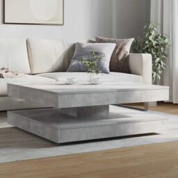 Berkfield Home Coffee Table 360-Degree Rotatable Concrete Grey 90x90x34.5 cm - thumbnail 3
