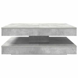 Berkfield Home Coffee Table 360-Degree Rotatable Concrete Grey 90x90x34.5 cm - thumbnail 4