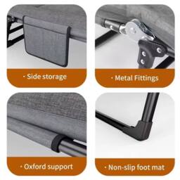 Havendro Single Foldable Folding Bed Mattress Guest Bed Heavy Duty in Grey - thumbnail 3