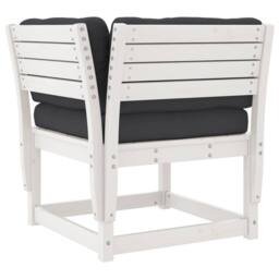 Berkfield Home Garden Sofa Corner with Cushions White 73x73x78 cm Solid Wood Pine - Size: 73 x 73 x 78 cm - thumbnail 7