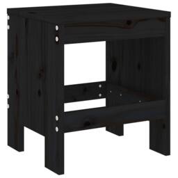 Berkfield Home Garden Stools 2 pcs Black 40x36x45 cm Solid Wood Pine - Size: 40 x 36 x 45 cm - thumbnail 3
