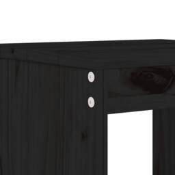 Berkfield Home Garden Stools 2 pcs Black 40x36x45 cm Solid Wood Pine - Size: 40 x 36 x 45 cm - thumbnail 7