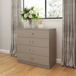 Ventryn Matt Putty 4-Drawer Chest Curved Handles Scratch Resistant in Beige - thumbnail 4
