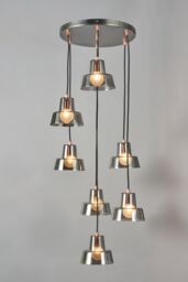 BHS Lighting Demi Pewter Pendant Ceiling Light in Silver - thumbnail 1