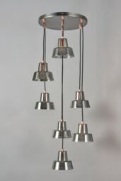 BHS Lighting Demi Pewter Pendant Ceiling Light in Silver - thumbnail 2