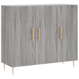 Berkfield Home Sideboard Grey Sonoma 90x34x80 cm Engineered Wood - Size: 90 x 34 x 80 cm - thumbnail 2