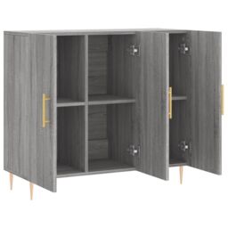 Berkfield Home Sideboard Grey Sonoma 90x34x80 cm Engineered Wood - Size: 90 x 34 x 80 cm - thumbnail 5