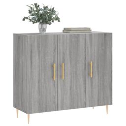Berkfield Home Sideboard Grey Sonoma 90x34x80 cm Engineered Wood - Size: 90 x 34 x 80 cm - thumbnail 3
