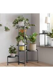 H&O Direct 5-Tier Metal Plant Stand in Black - thumbnail 2