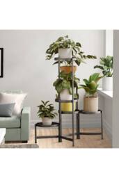 H&O Direct 5-Tier Metal Plant Stand in Black