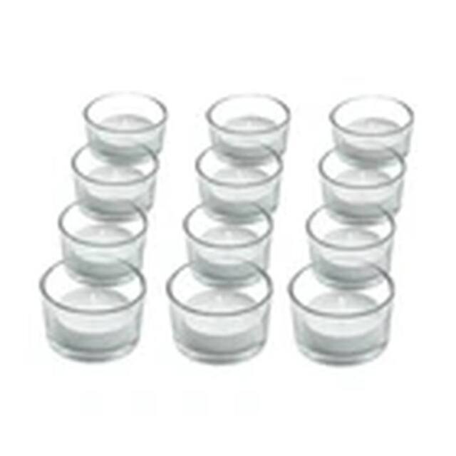 EONLION Set of 12 Modern Clear Glass Circle Tea Light & Pillar Candle Holders - image 1