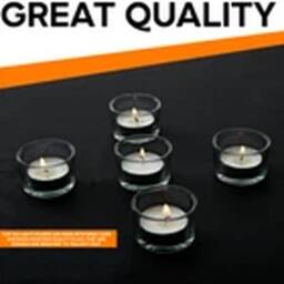EONLION Set of 12 Modern Clear Glass Circle Tea Light & Pillar Candle Holders - thumbnail 4