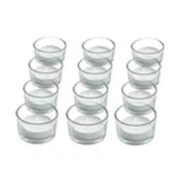 EONLION Set of 12 Modern Clear Glass Circle Tea Light & Pillar Candle Holders - thumbnail 1