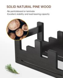 Appaso Wooden Guitar Stand, Handmade Solid Pine Electric Guitar Stand in Black - thumbnail 4