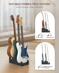Appaso Wooden Guitar Stand, Handmade Solid Pine Electric Guitar Stand in Black - thumbnail 6