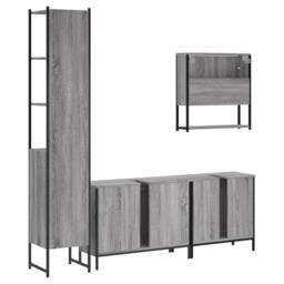 Berkfield Home 4 Piece Bathroom Furniture Set Grey Sonoma Engineered Wood - thumbnail 8